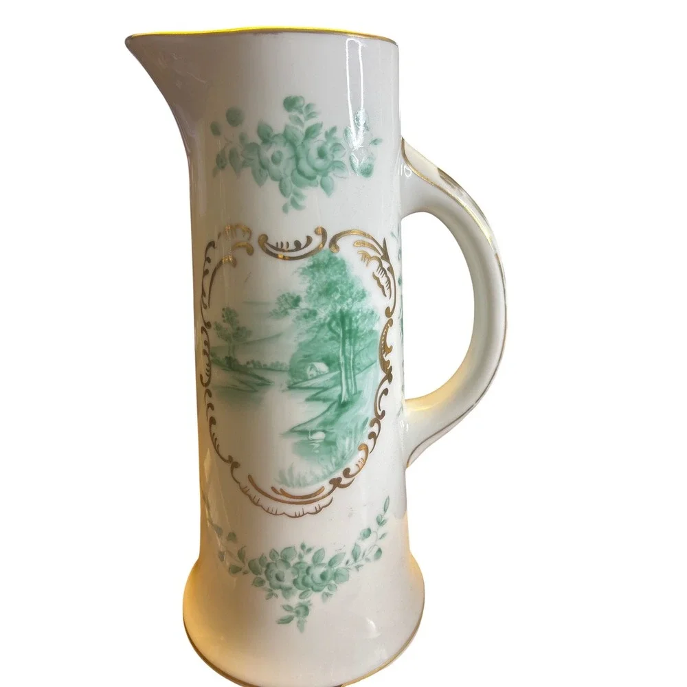 Vintage Mid Century Japanese Porcelain Tankard Pitcher Meissen Victorian vase